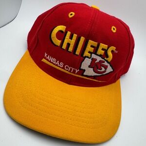 Vtg 90s Kansas City Chiefs Hat Eastport Snapback Red Yellow Made in USA Team NFL